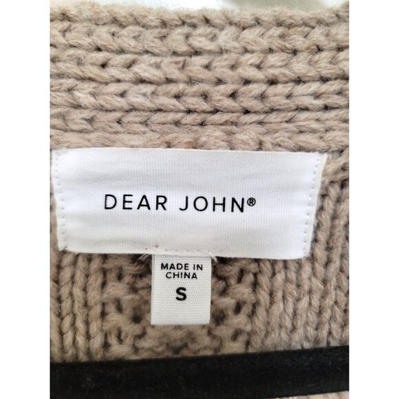 Dear John Sasha Women's Oatmeal Cable Knit Button Cardigan Sweater Size S - Picture 11 of 14